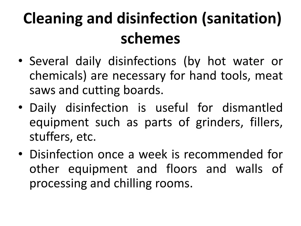 cleaning and disinfection sanitation schemes