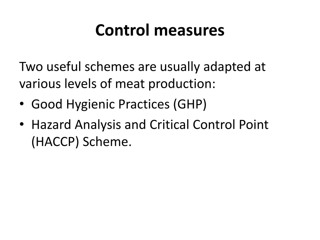 control measures