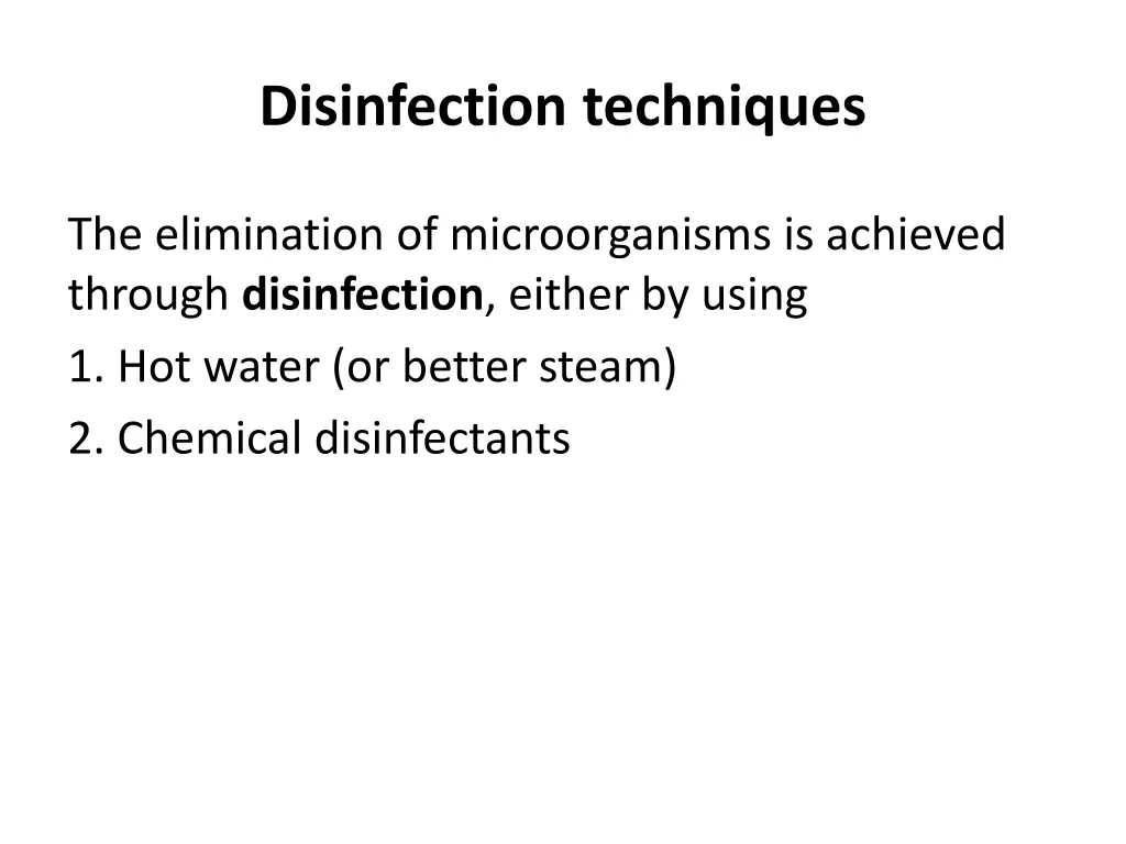 disinfection techniques