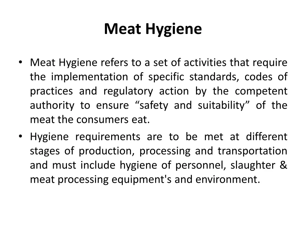 meat hygiene