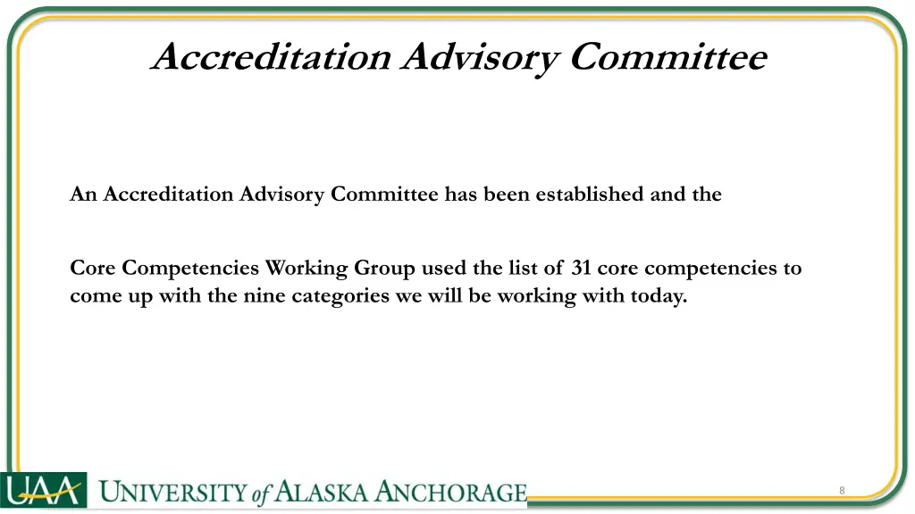 accreditation advisory committee