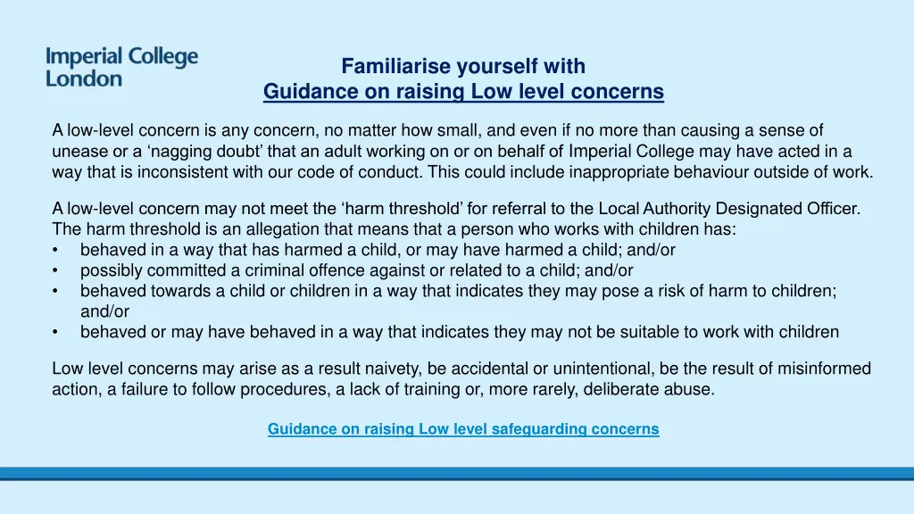 familiarise yourself with guidance on raising