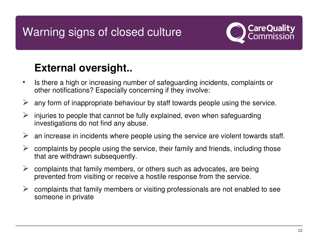 warning signs of closed culture 6