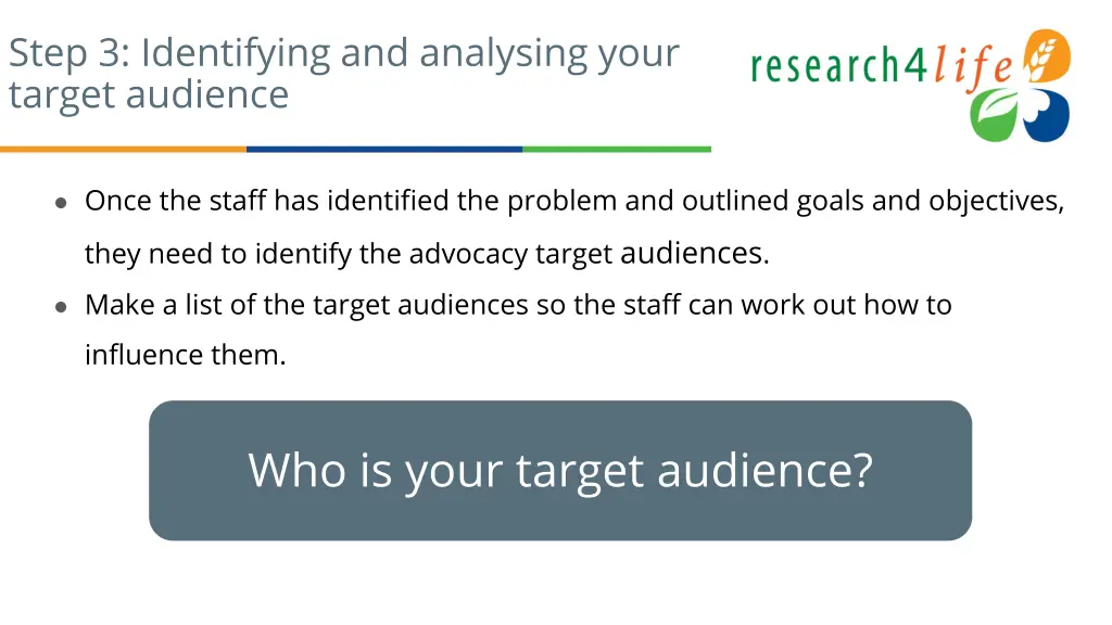 step 3 identifying and analysing your target