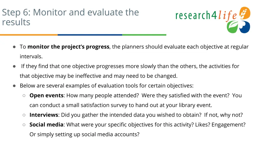 step 6 monitor and evaluate the results