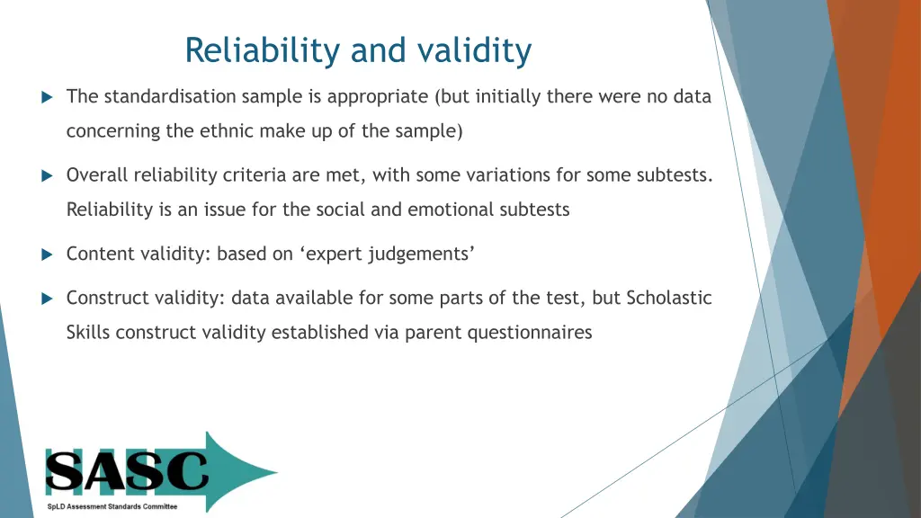 reliability and validity