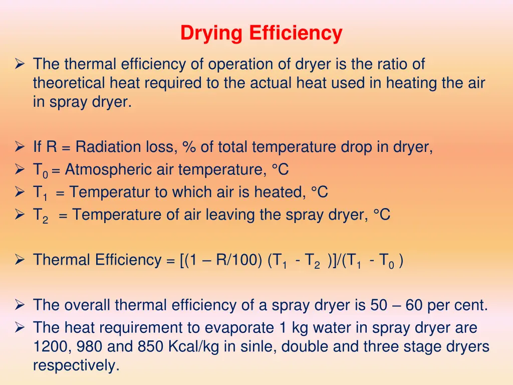 drying efficiency