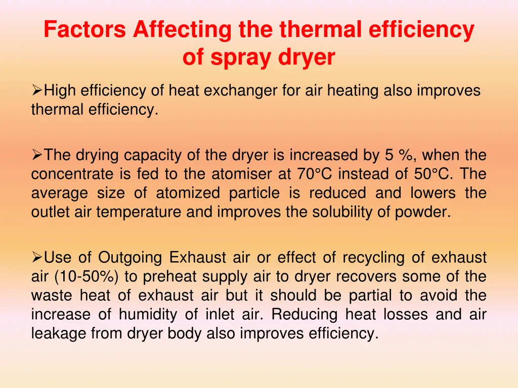 factors affecting the thermal efficiency of spray 1