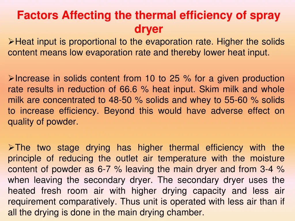 factors affecting the thermal efficiency of spray 2