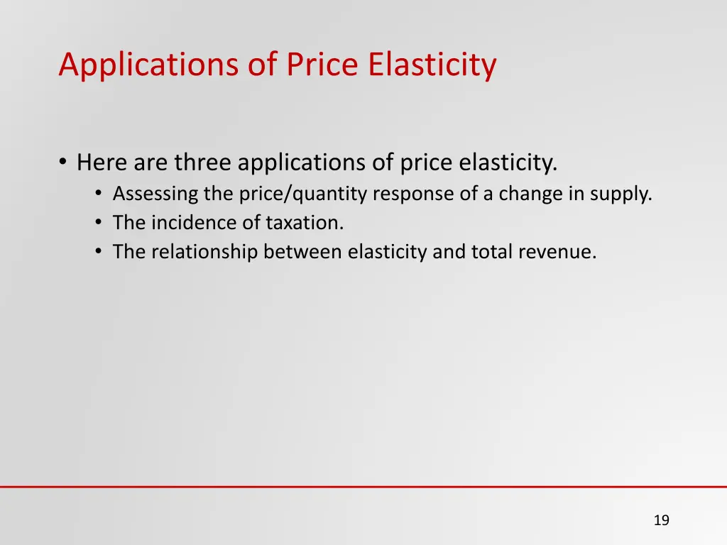 applications of price elasticity