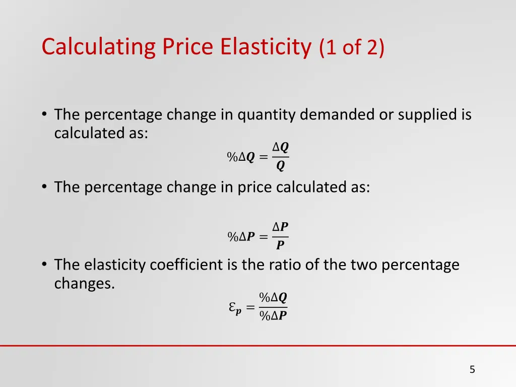 calculating price elasticity 1 of 2