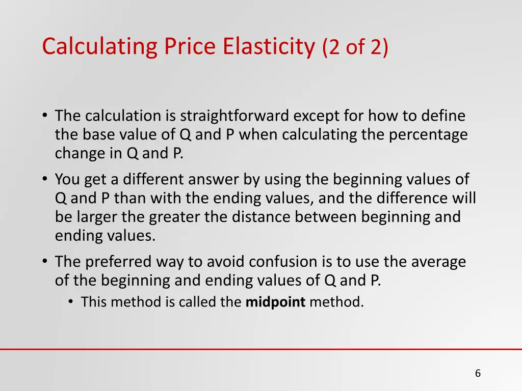 calculating price elasticity 2 of 2