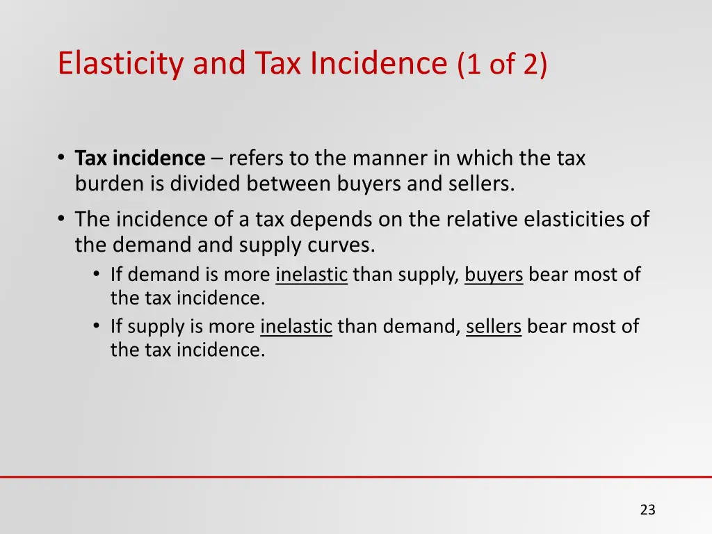 elasticity and tax incidence 1 of 2