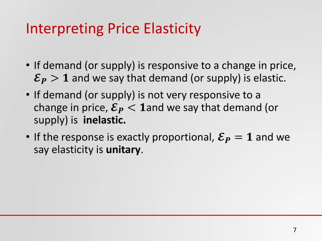 interpreting price elasticity