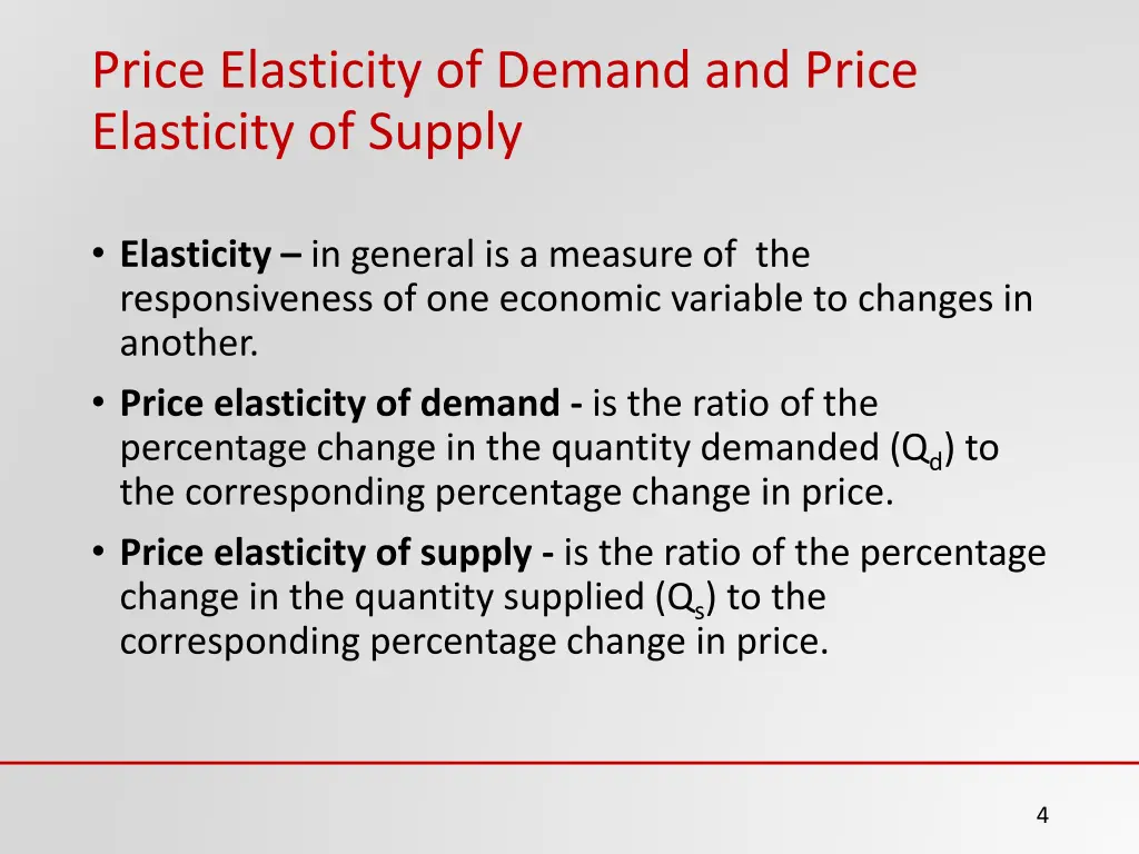 price elasticity of demand and price elasticity