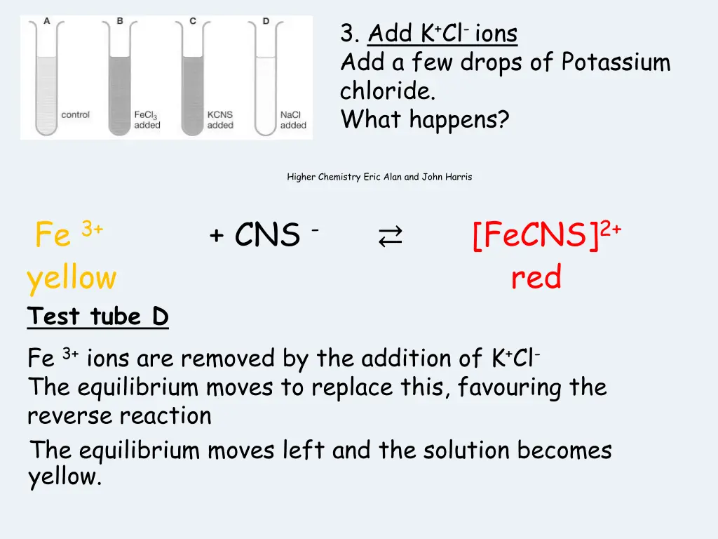 3 add k cl ions add a few drops of potassium