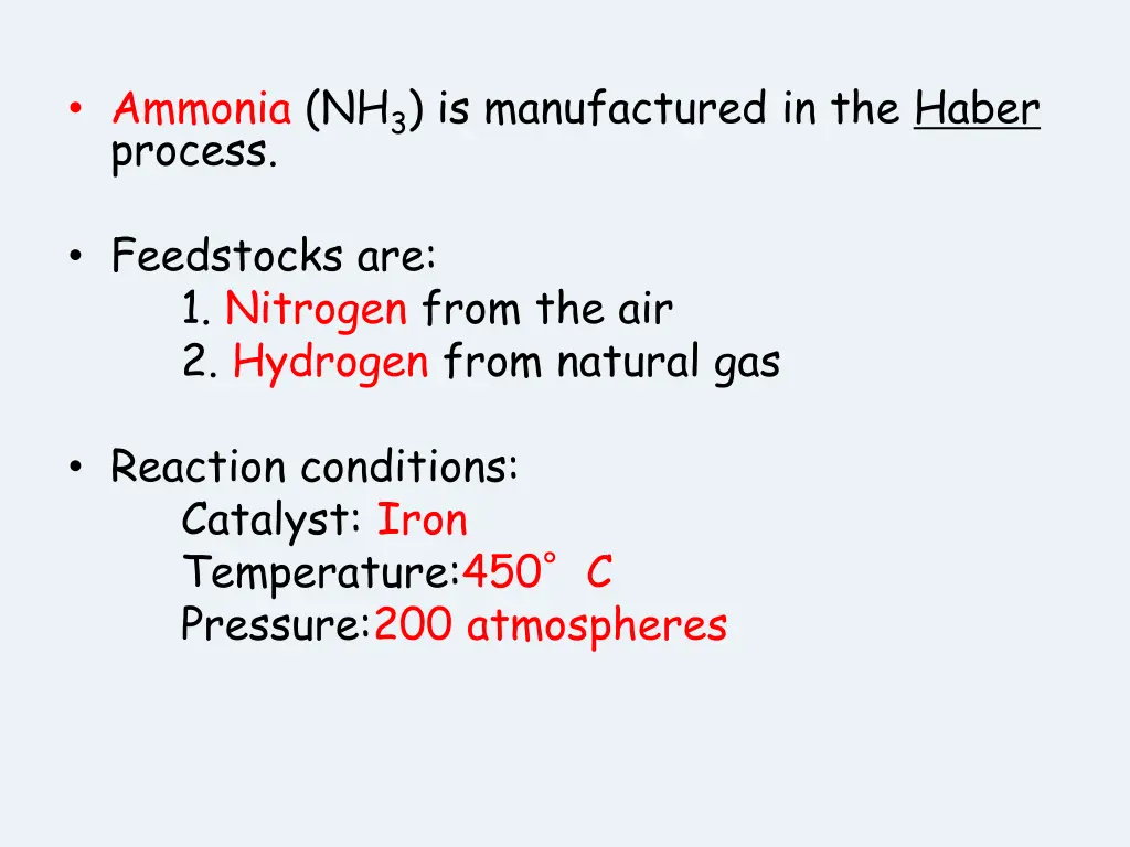 ammonia nh 3 is manufactured in the haber process