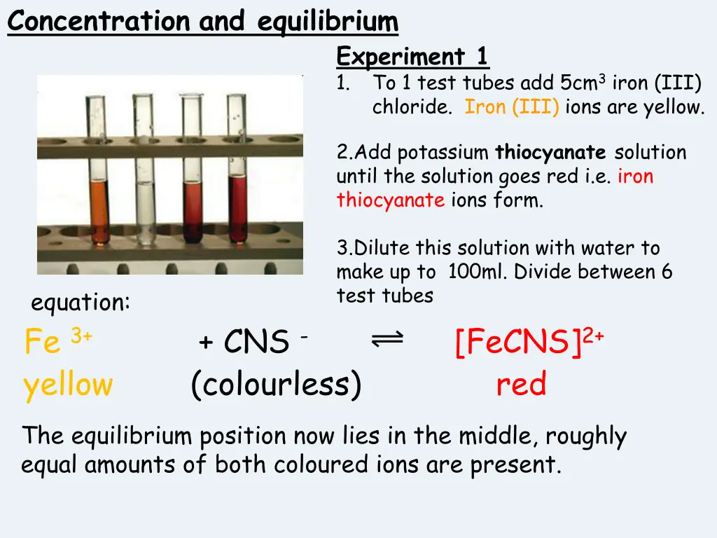 concentration and equilibrium