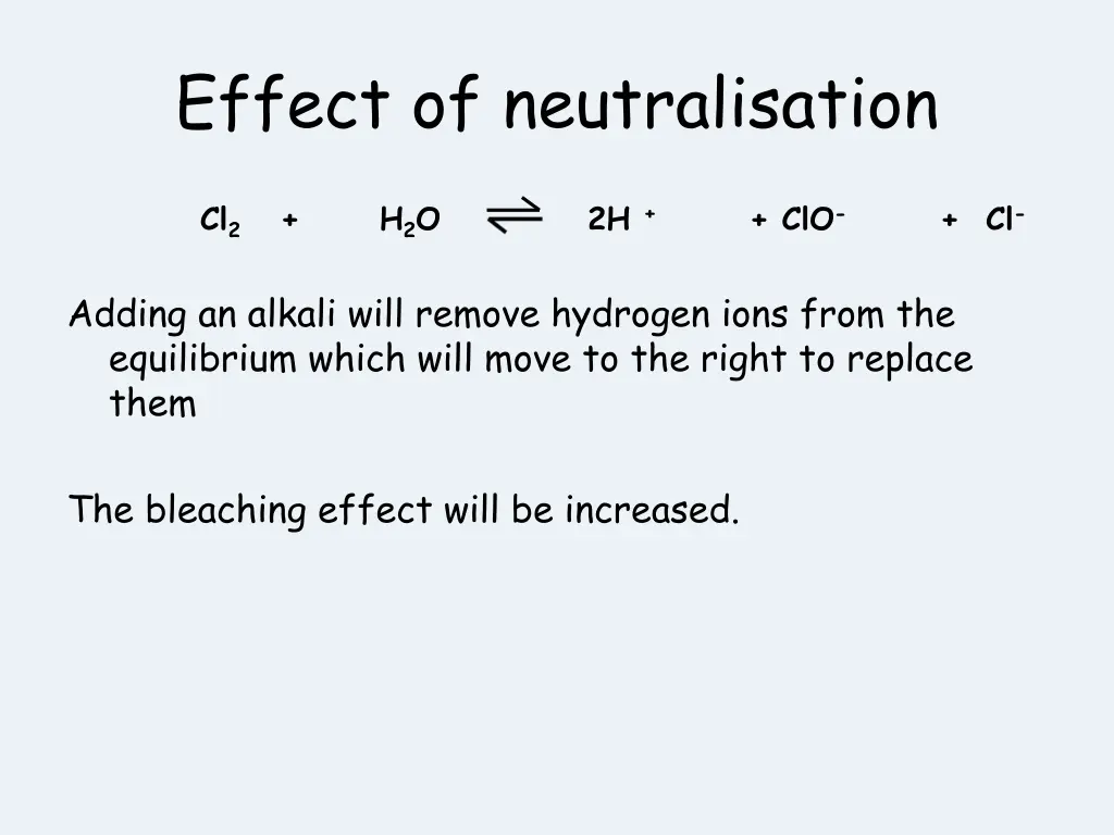 effect of neutralisation