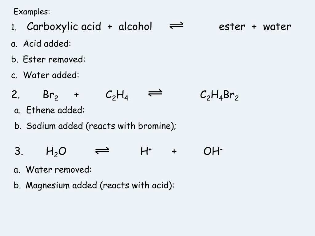 examples 1 carboxylic acid alcohol a acid added