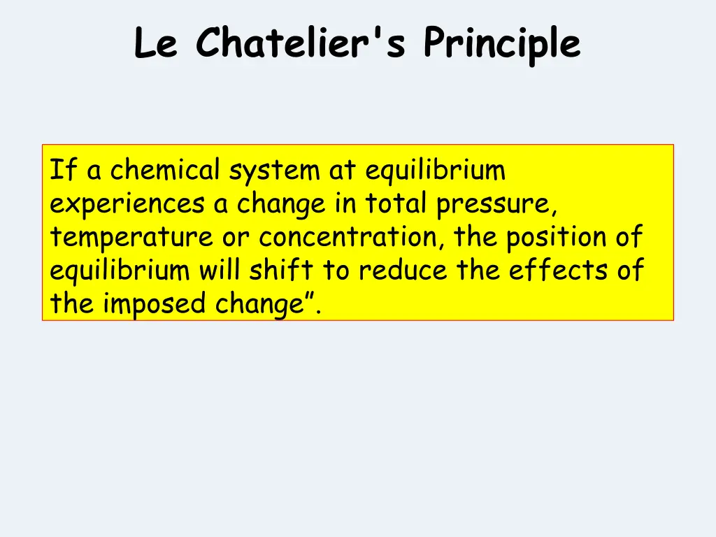 le chatelier s principle