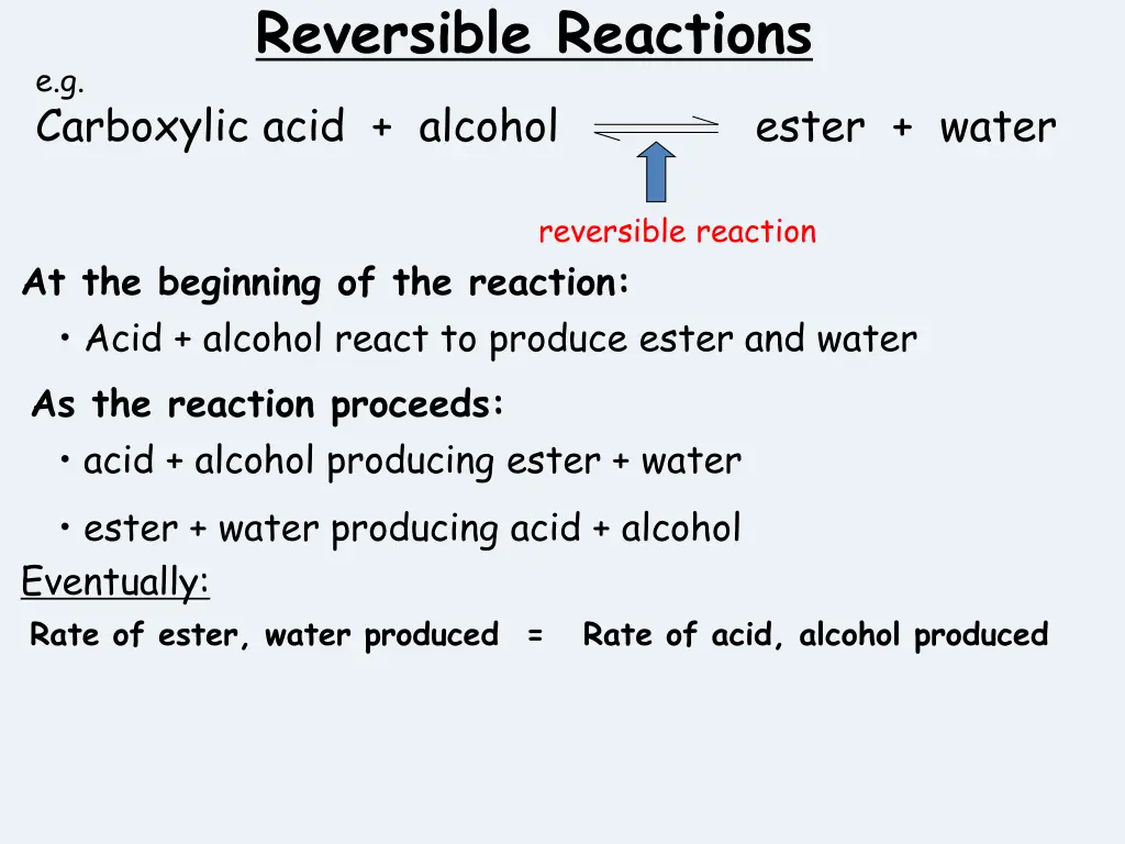 reversible reactions