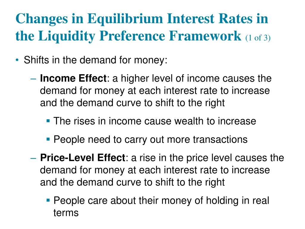 changes in equilibrium interest rates 1