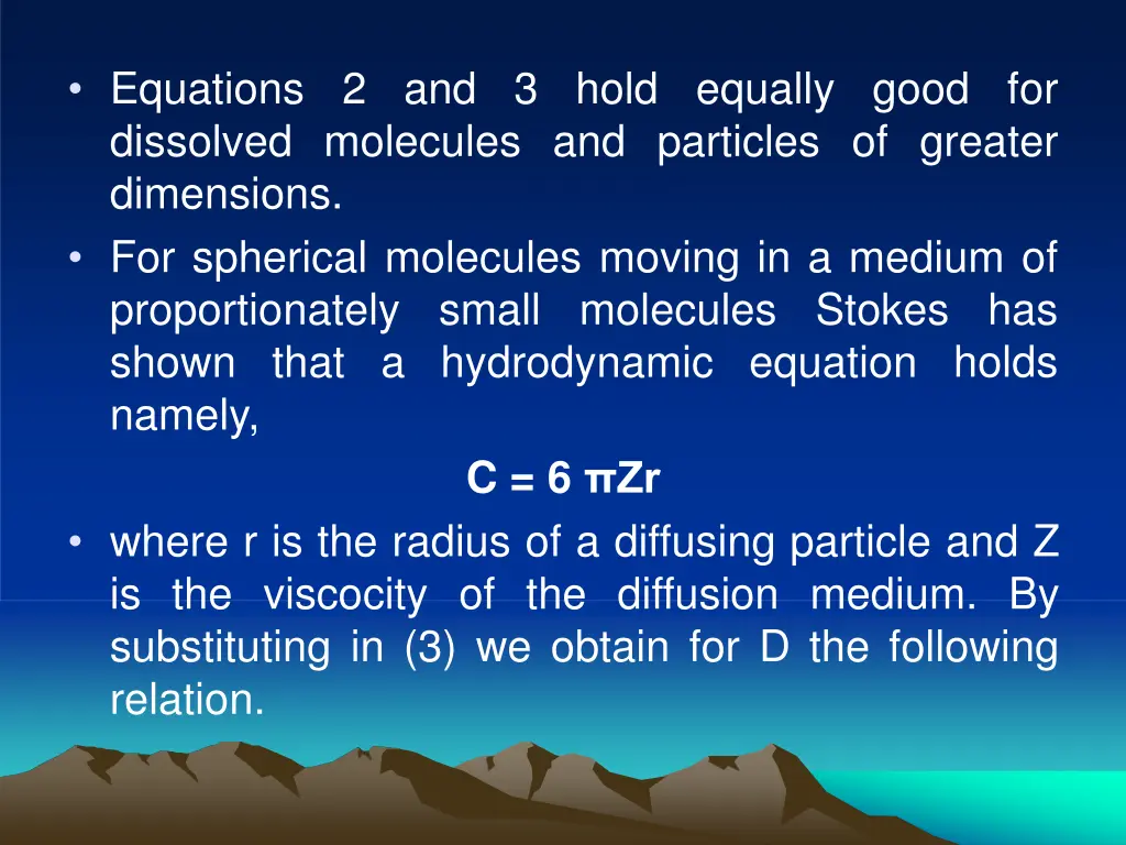 equations 2 and dissolved molecules and particles