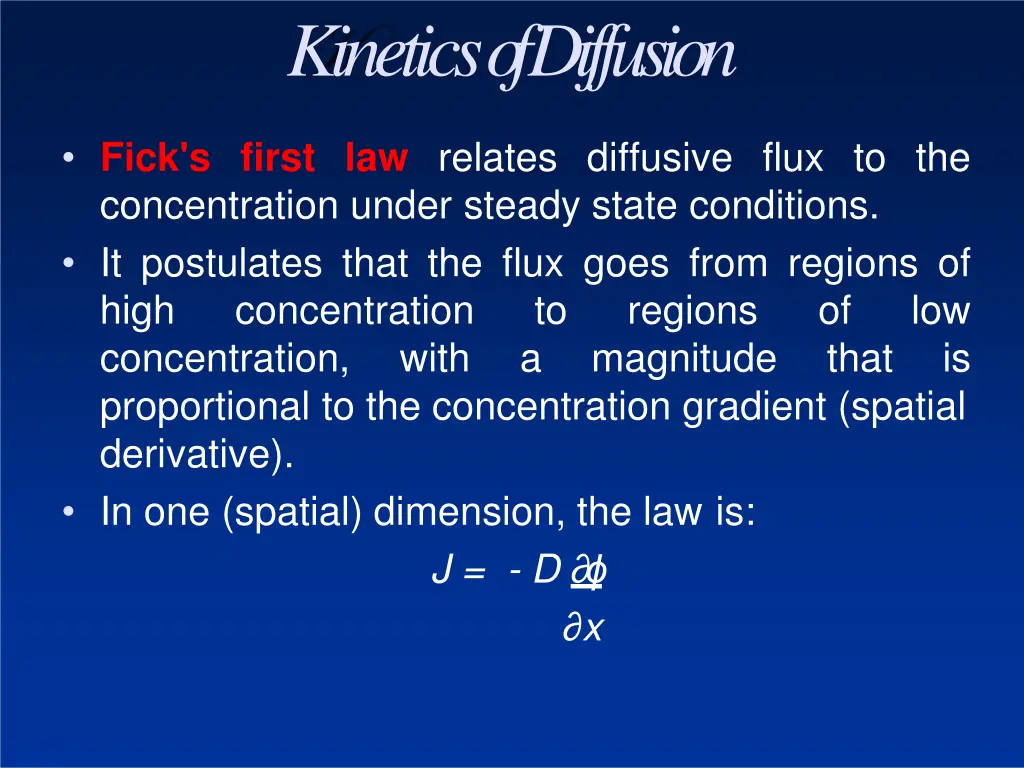 kinetics ofdiffusion