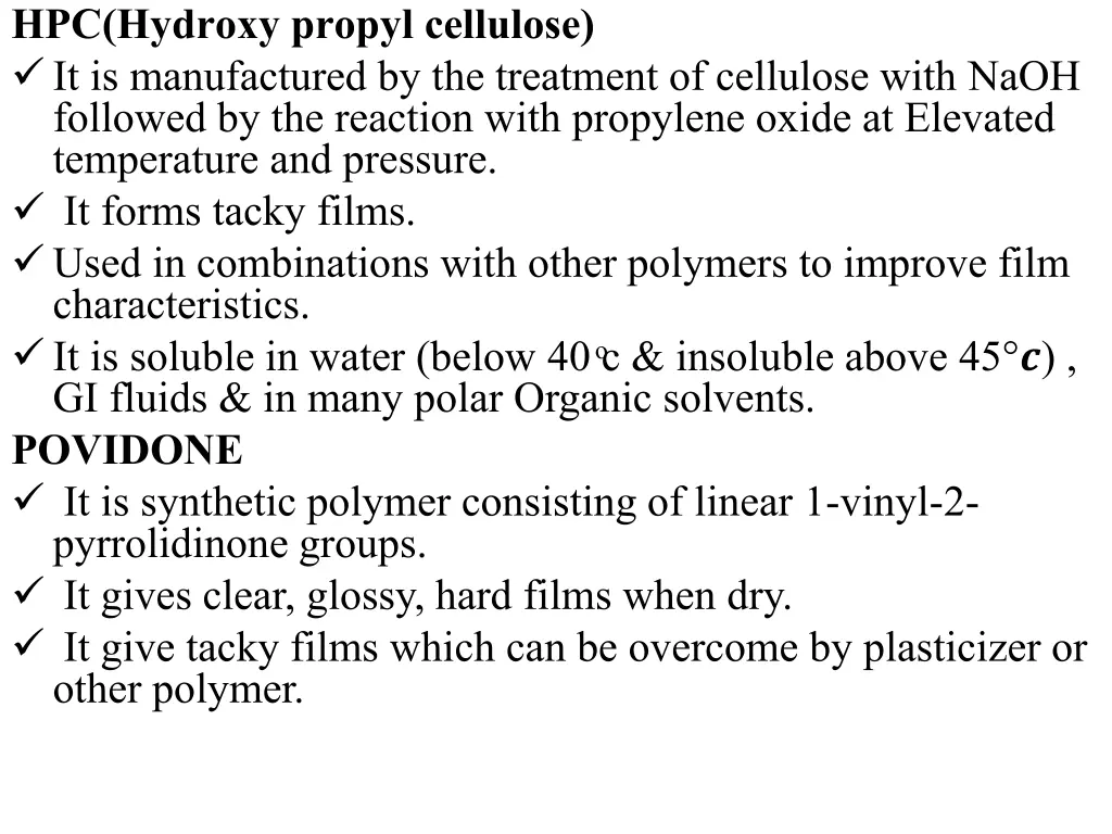 hpc hydroxy propyl cellulose it is manufactured