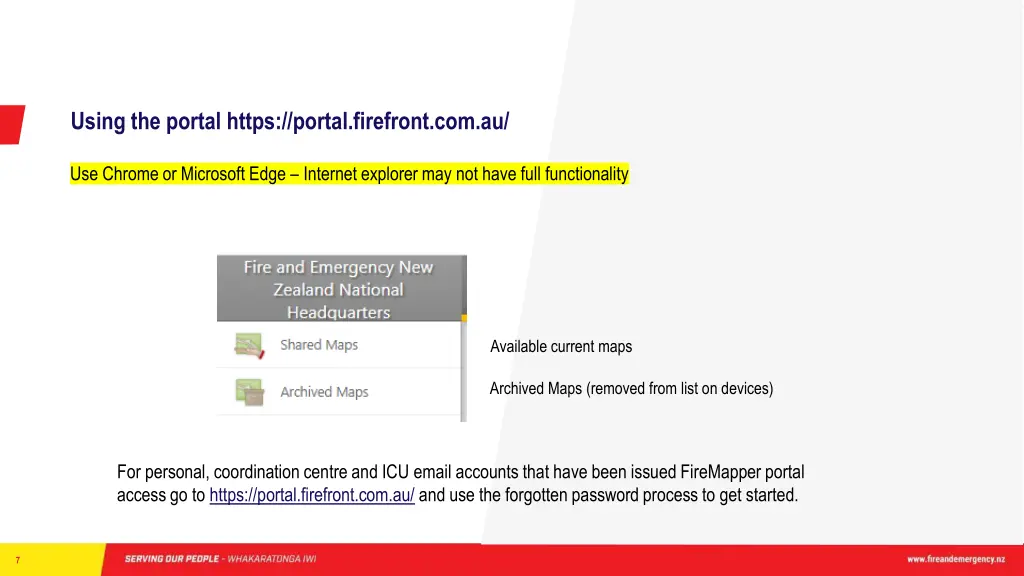 using the portal https portal firefront com au