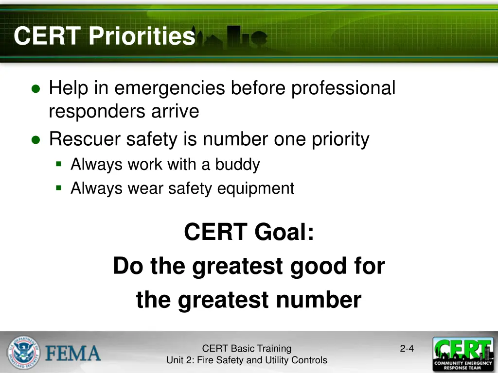 cert priorities