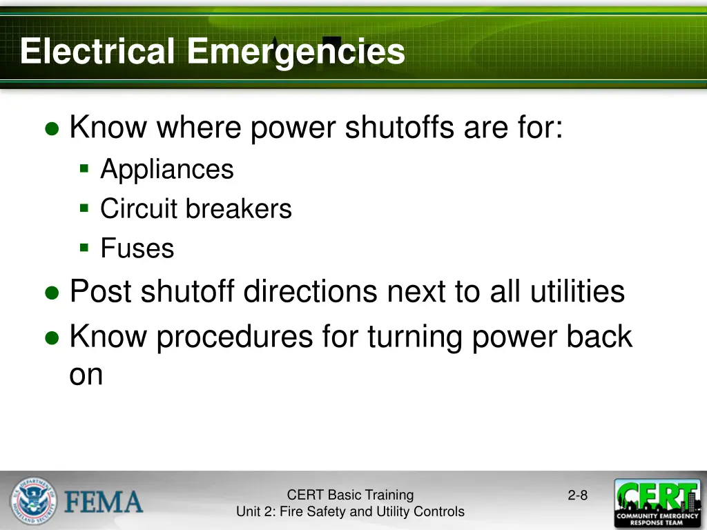 electrical emergencies