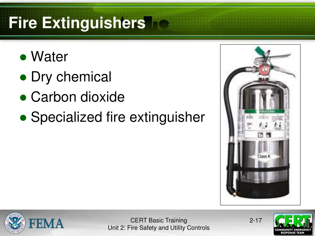 fire extinguishers