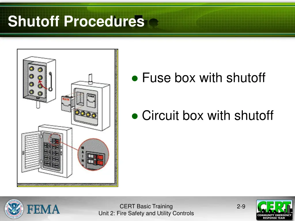 shutoff procedures