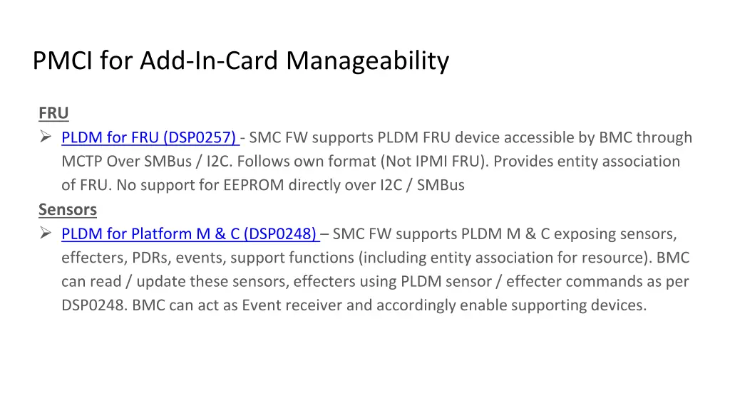 pmci for add in card manageability 1