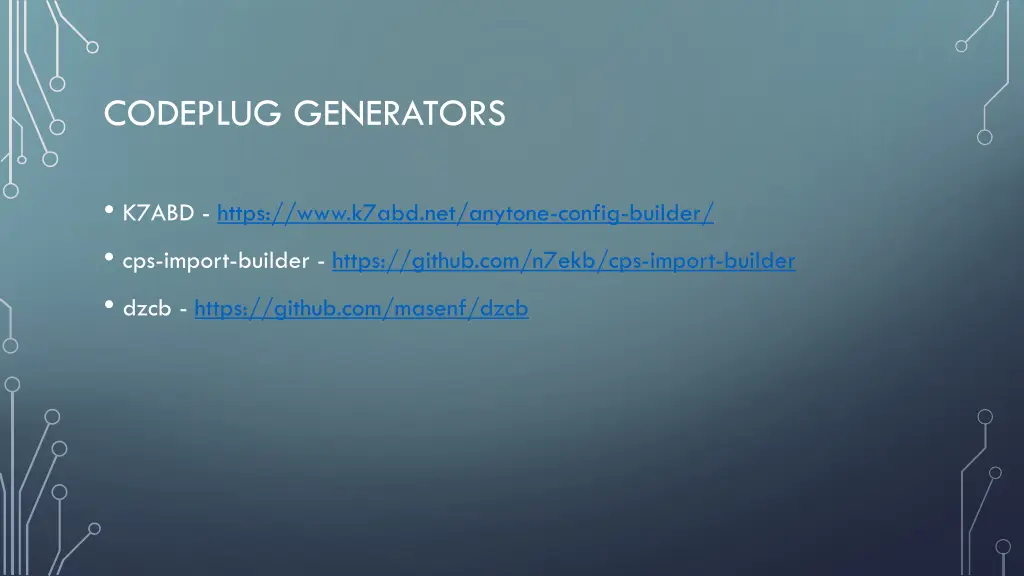 codeplug generators