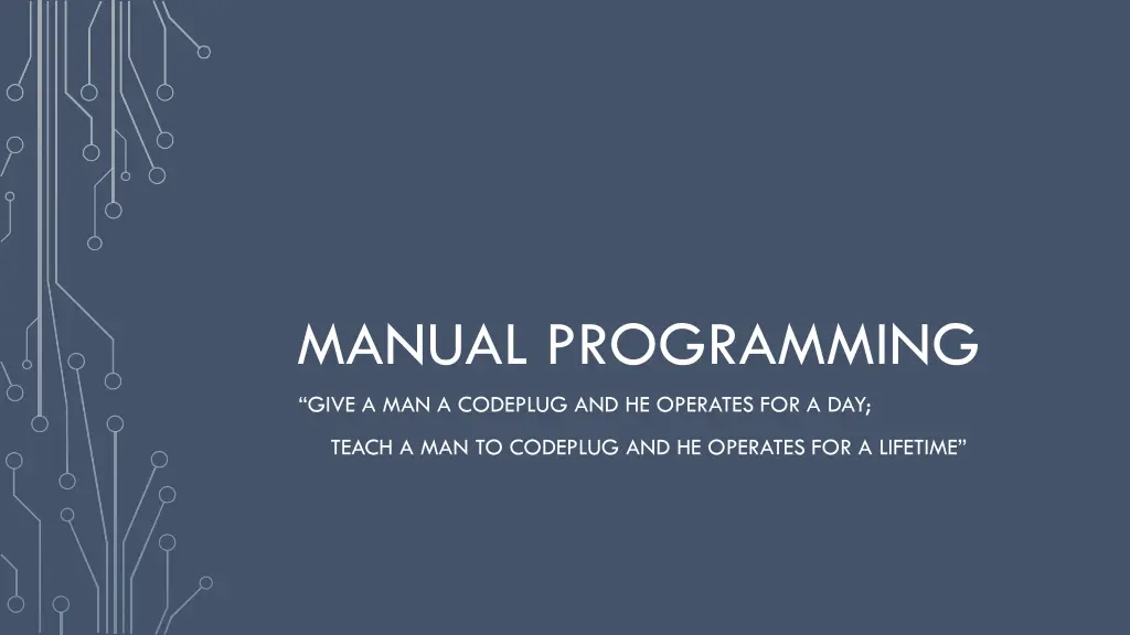 manual programming