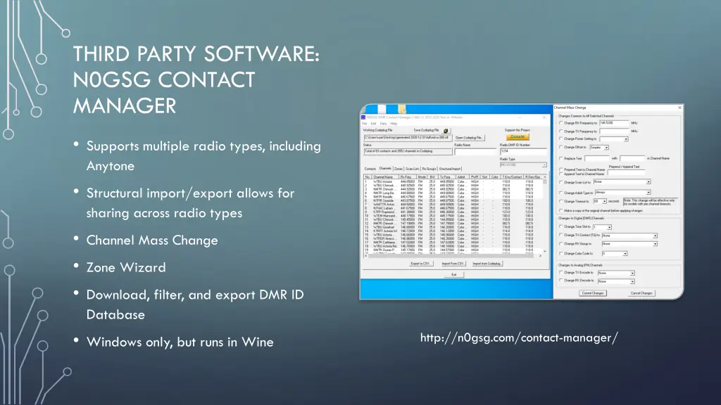 third party software n0gsg contact manager