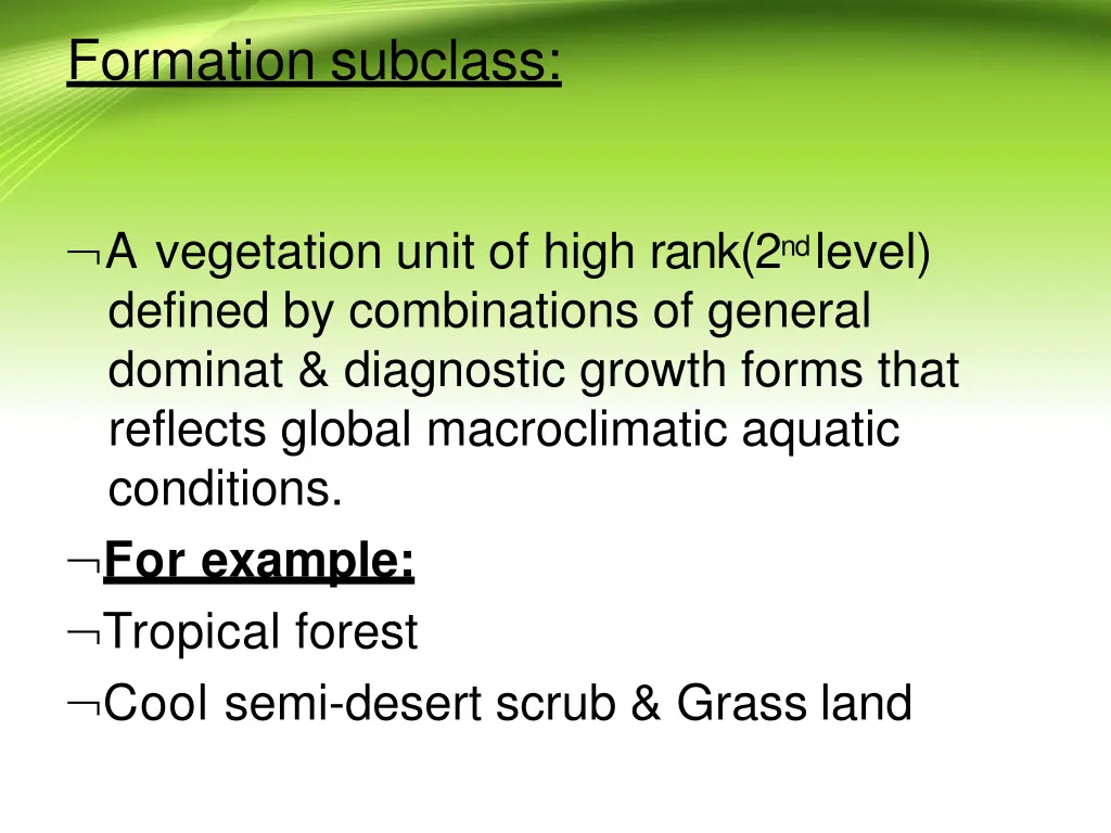 formation subclass