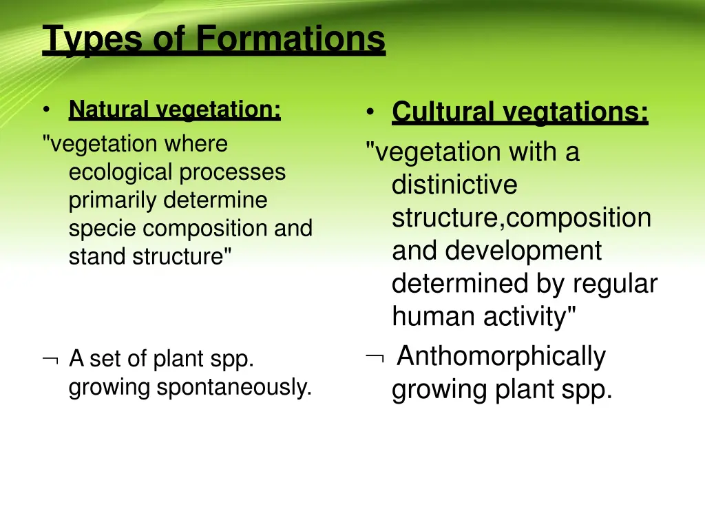 types of formations