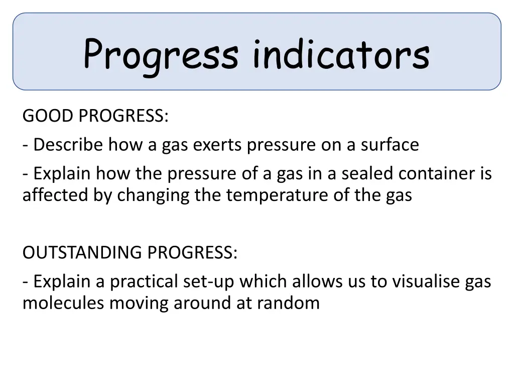 progress indicators