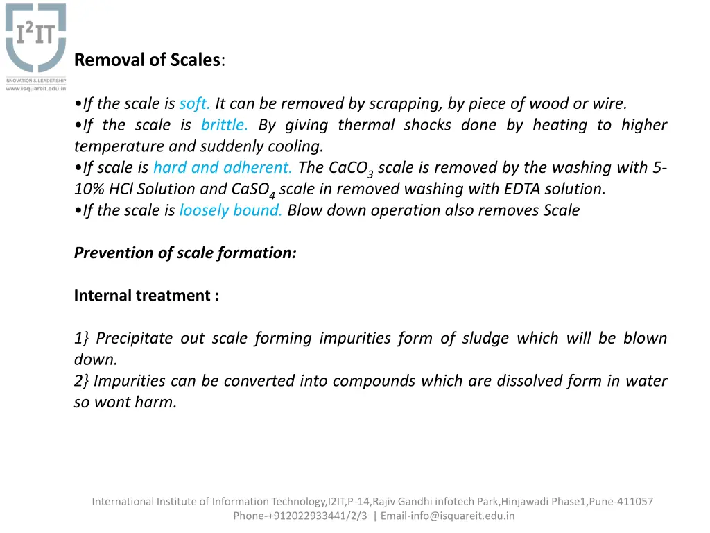 removal of scales