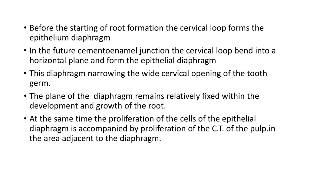 before the starting of root formation