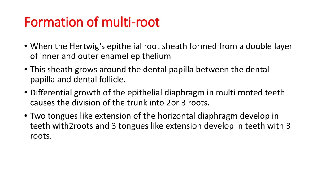 formation of multi formation of multi root