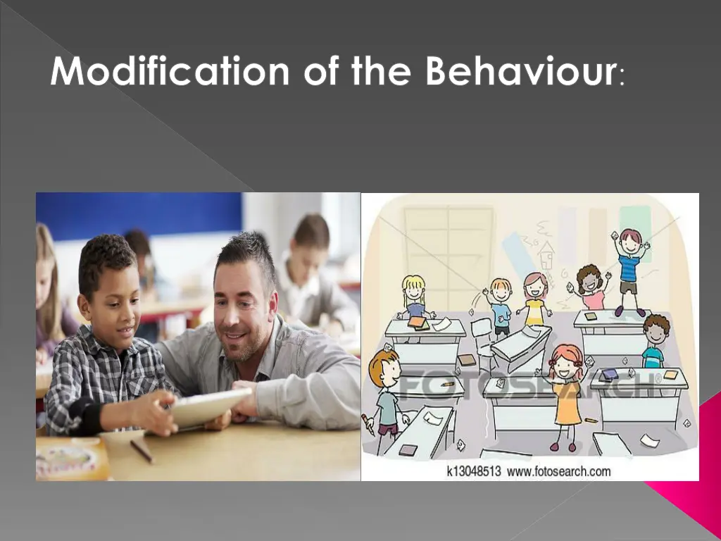 modification of the behaviour