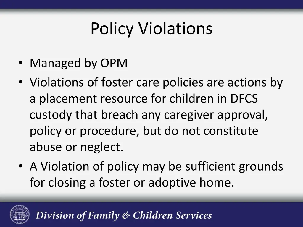 policy violations