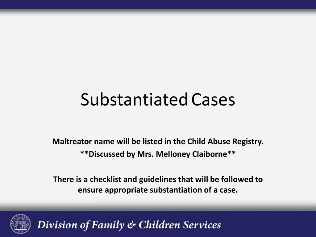 substantiated cases