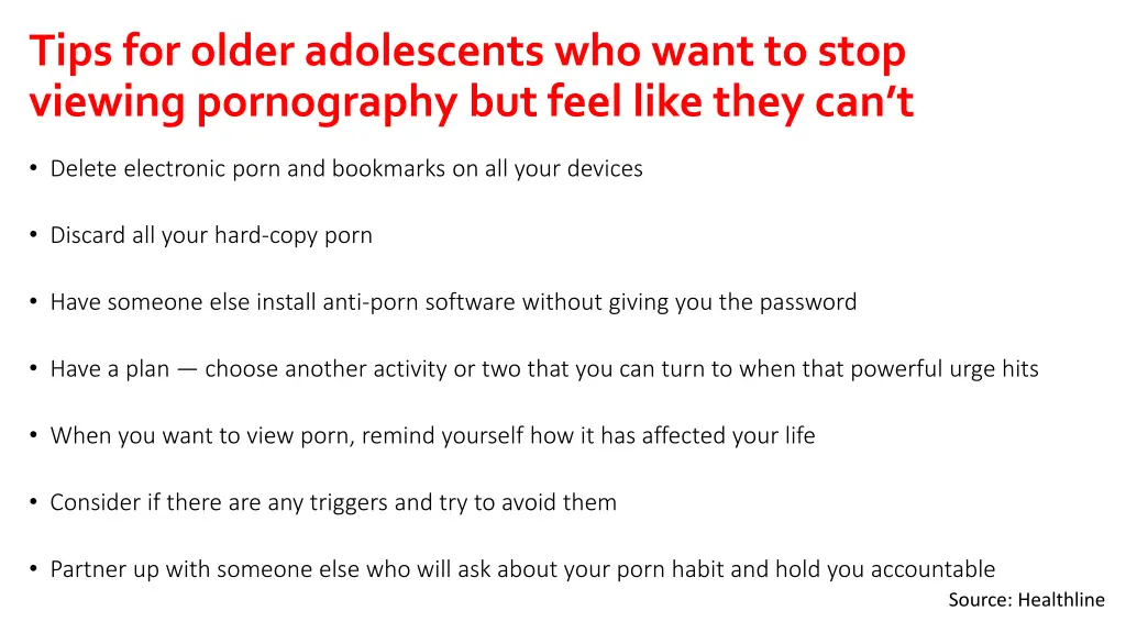 tips for older adolescents who want to stop