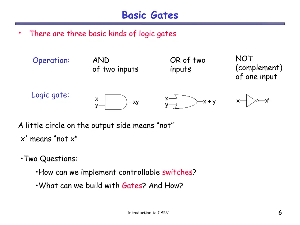 basic gates